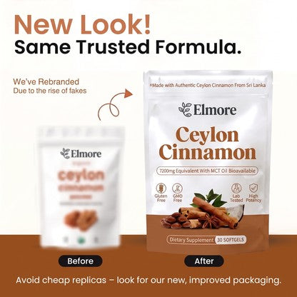 Ceylon Cinnamon 7200mg Equivalent with MCT Oil